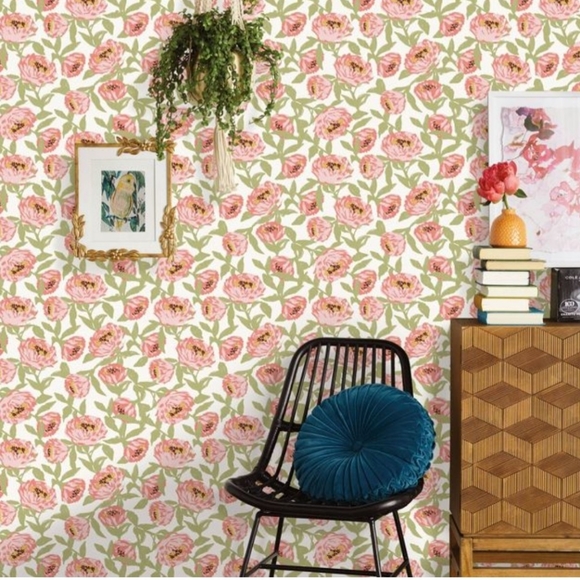 Opalhouse Wall Decor Floral Peel Stick Wallpaper Greenpink